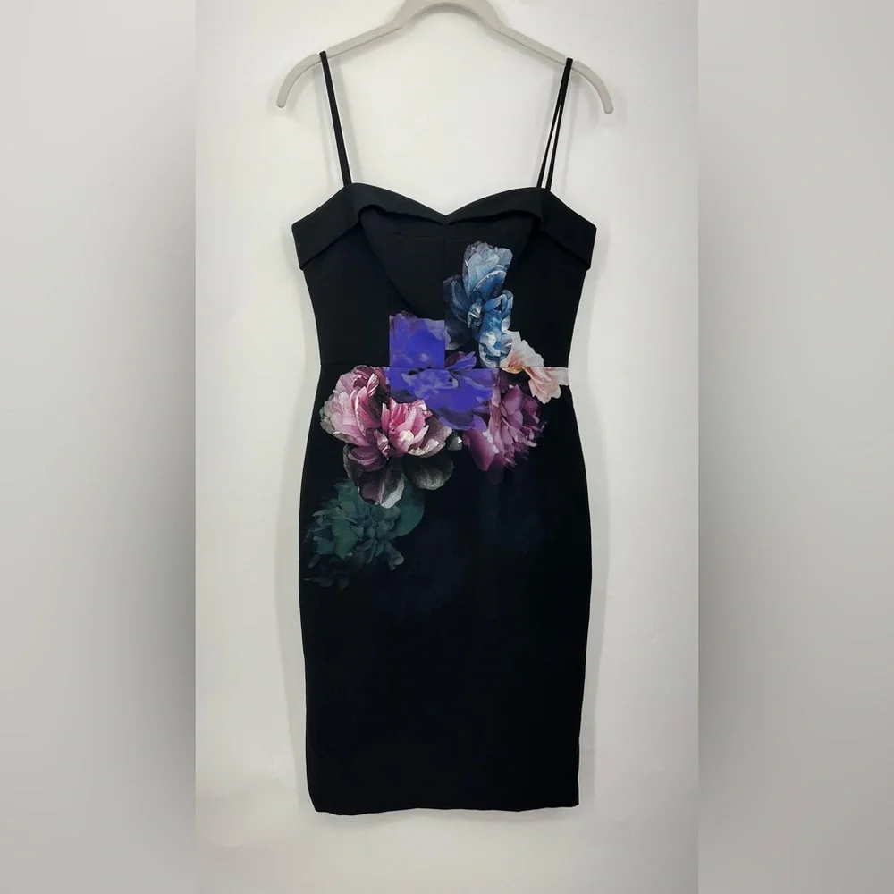 Black Halo 0 Clover Floral Black Sheath Dress 0231 Amoretti floral midi